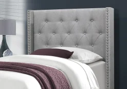 Lit simple en tissu avec tête de lit (39