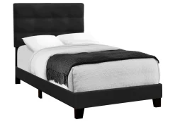 Lit simple en velours avec tête de lit (39")