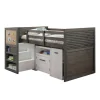 Lit simple mezzanine avec rangement et bureau (39") 5 mcx