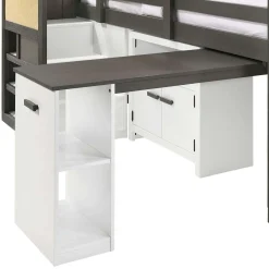 Lit simple mezzanine avec rangement et bureau (39
