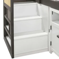 Lit simple mezzanine avec rangement et bureau (39