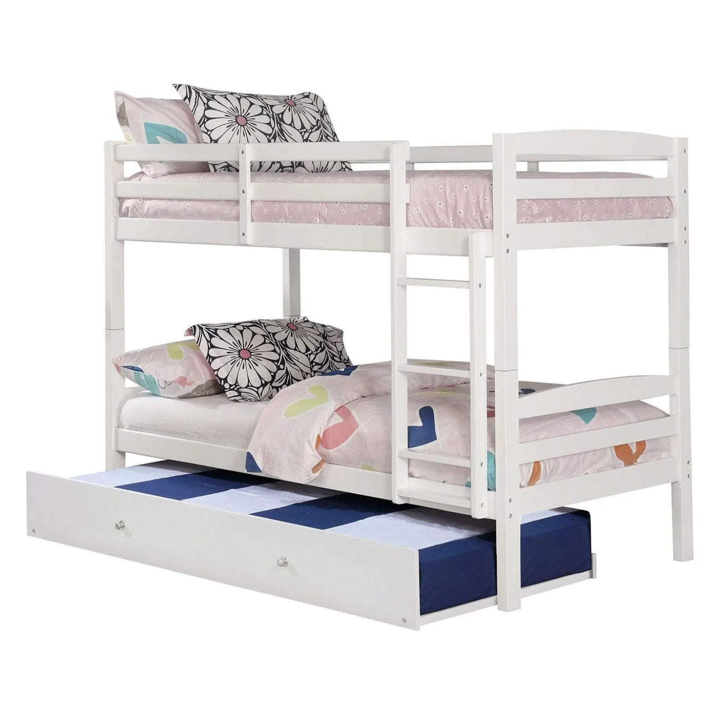 Lit superposé blanc avec lit gigogne - 39"/39"