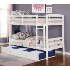 Lit superposé blanc avec lit gigogne - 39"/39"