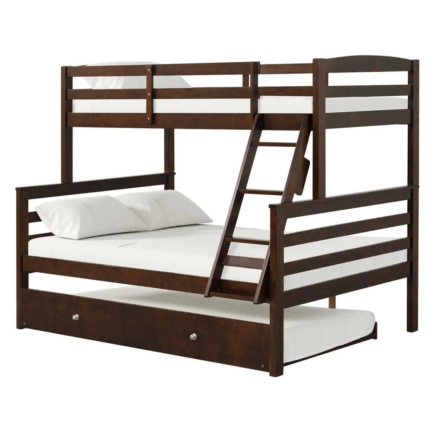 Lit superposé brun avec lit gigogne - 39"/54"