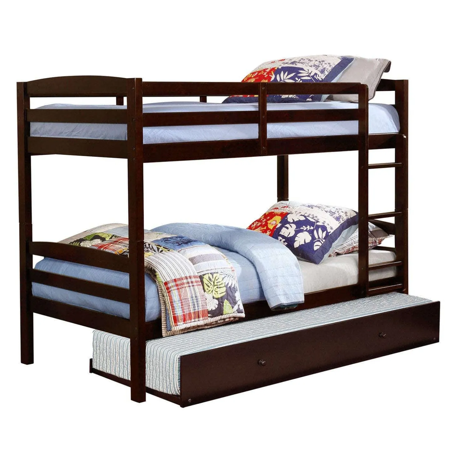 Lit superposé brun avec lit gigogne - 39"/39"