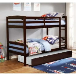 Lit superposé brun avec lit gigogne - 39"/39"