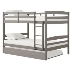 Lit superposé gris avec lit gigogne - 54"/54"