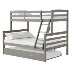 Lit superposé gris avec lit gigogne - 39"/54"