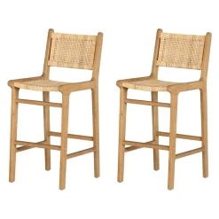 LOT DE 2 TABOURETS DE BAR EN ROTIN - South Shore