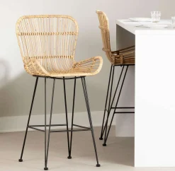 Lot de 2 tabourets en rotin avec accoudoirs - South Shore