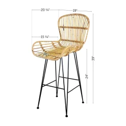 Lot de 2 tabourets en rotin avec accoudoirs - South Shore