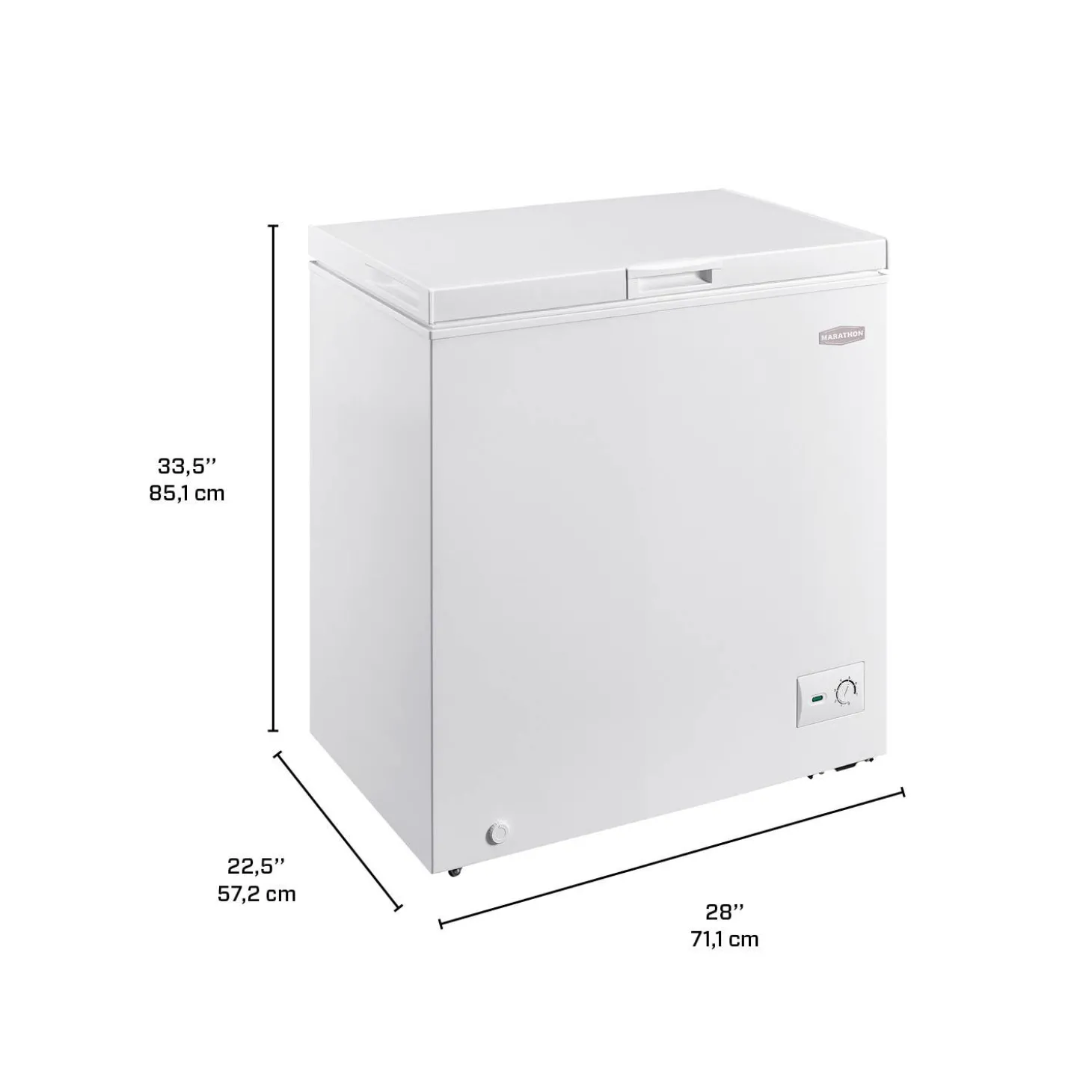 MARATHON Congélateur coffre 5,0 pi3, Blanc, Horizontal, 28" - MCF51W