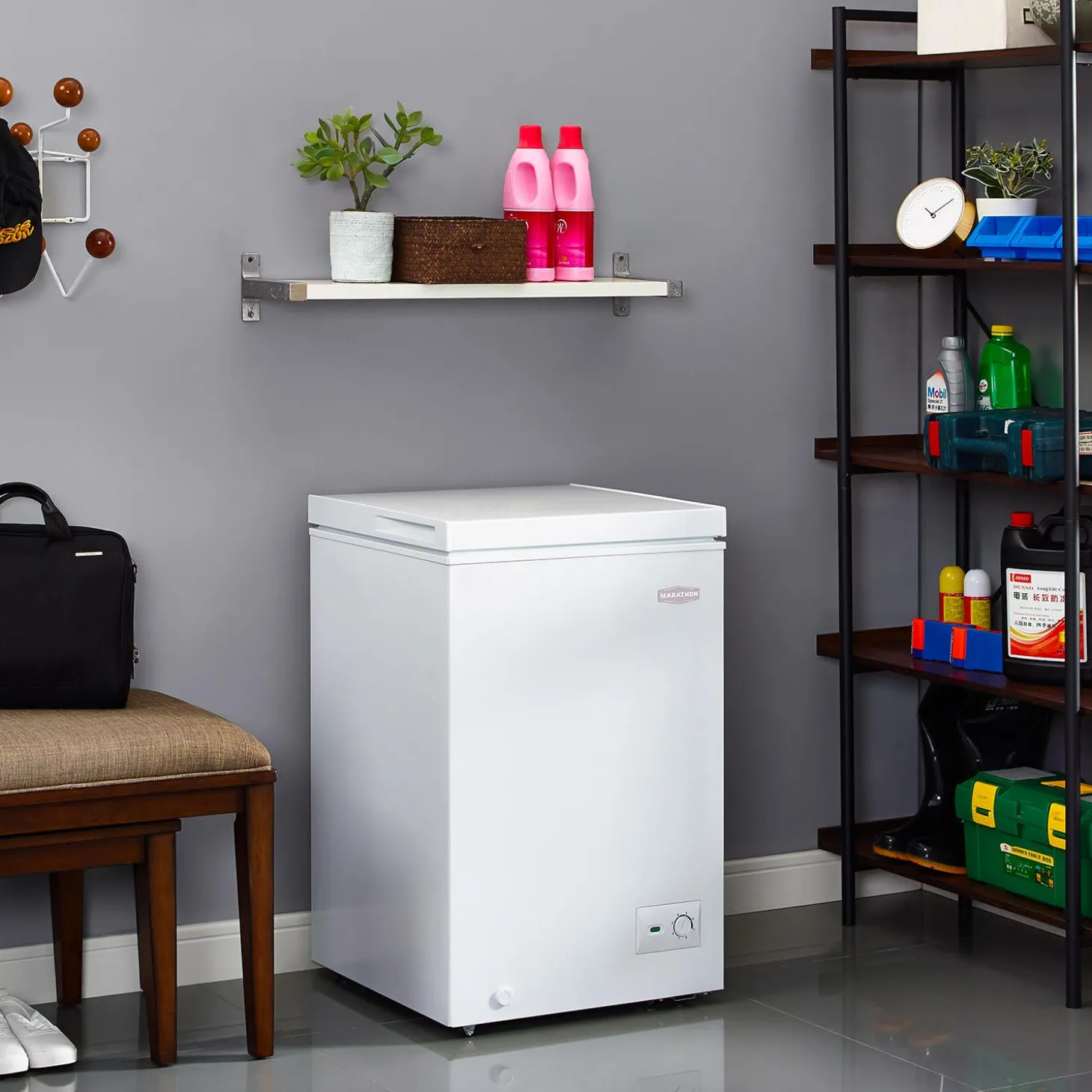 MARATHON Congélateur coffre 3,5 pi3, Blanc, Horizontal, 21.5" - MCF35W