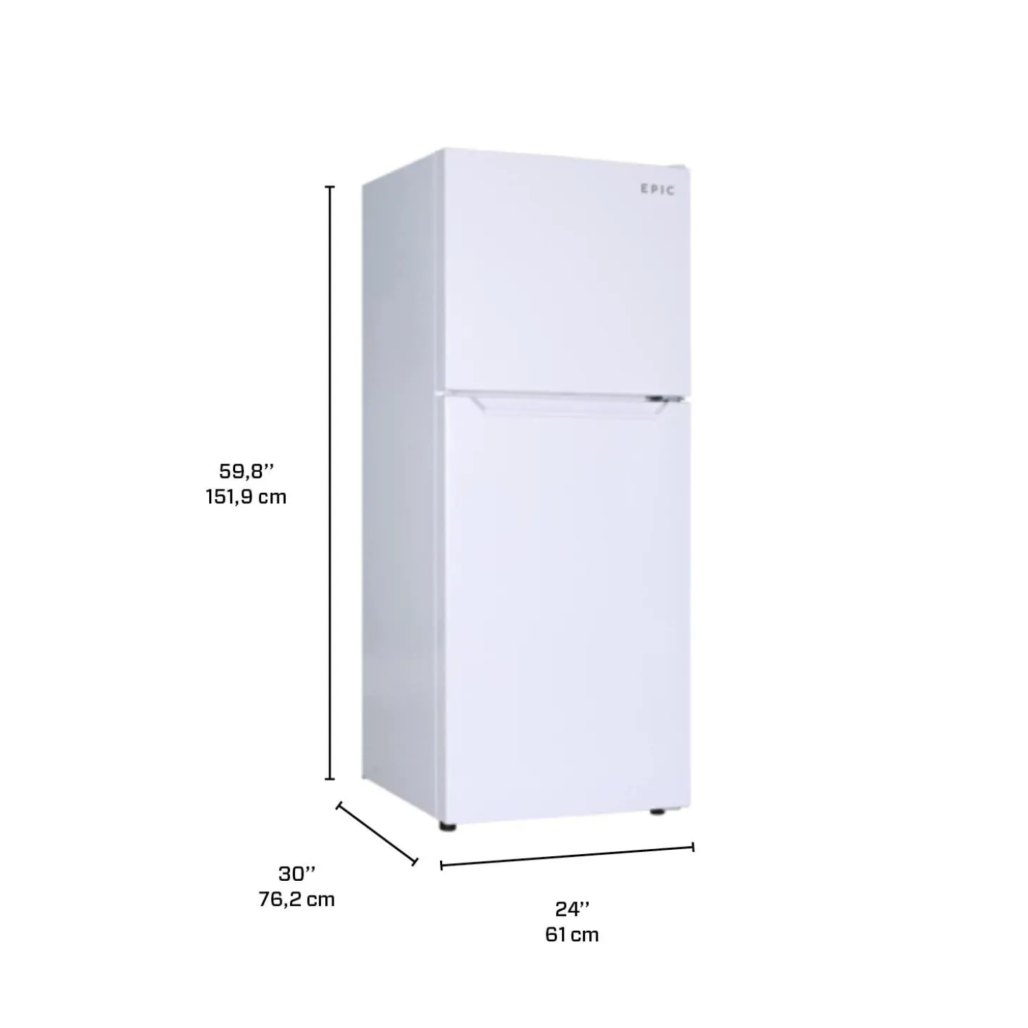 MARATHON Réfrigérateur 12 pi3 24 po Blanc Congélateur en haut - EFF123W