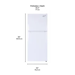 MARATHON Réfrigérateur 18 pi3 30 po Blanc Congélateur en haut - EFF181W