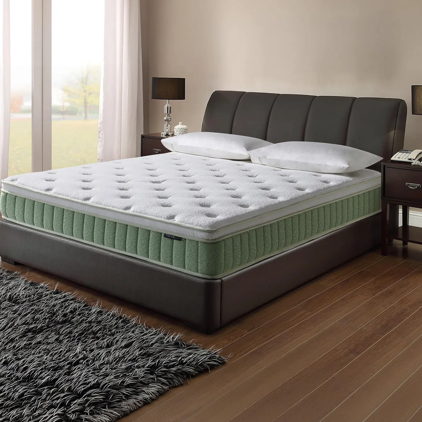 Matelas double roulé hybride semi-ferme - 54"