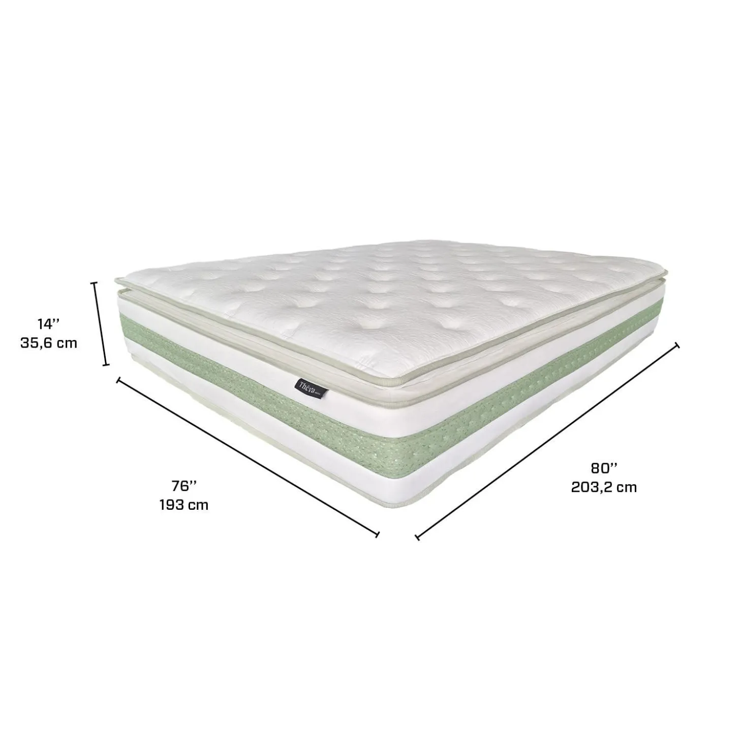 Matelas king roulé hybride semi-ferme - 80"
