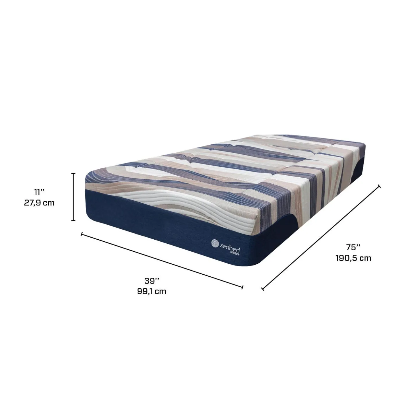 Matelas simple ferme à ressorts ensachés- 39"