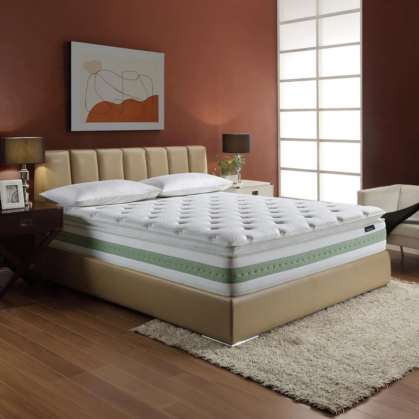 Matelas simple roulé hybride semi-ferme - 39"