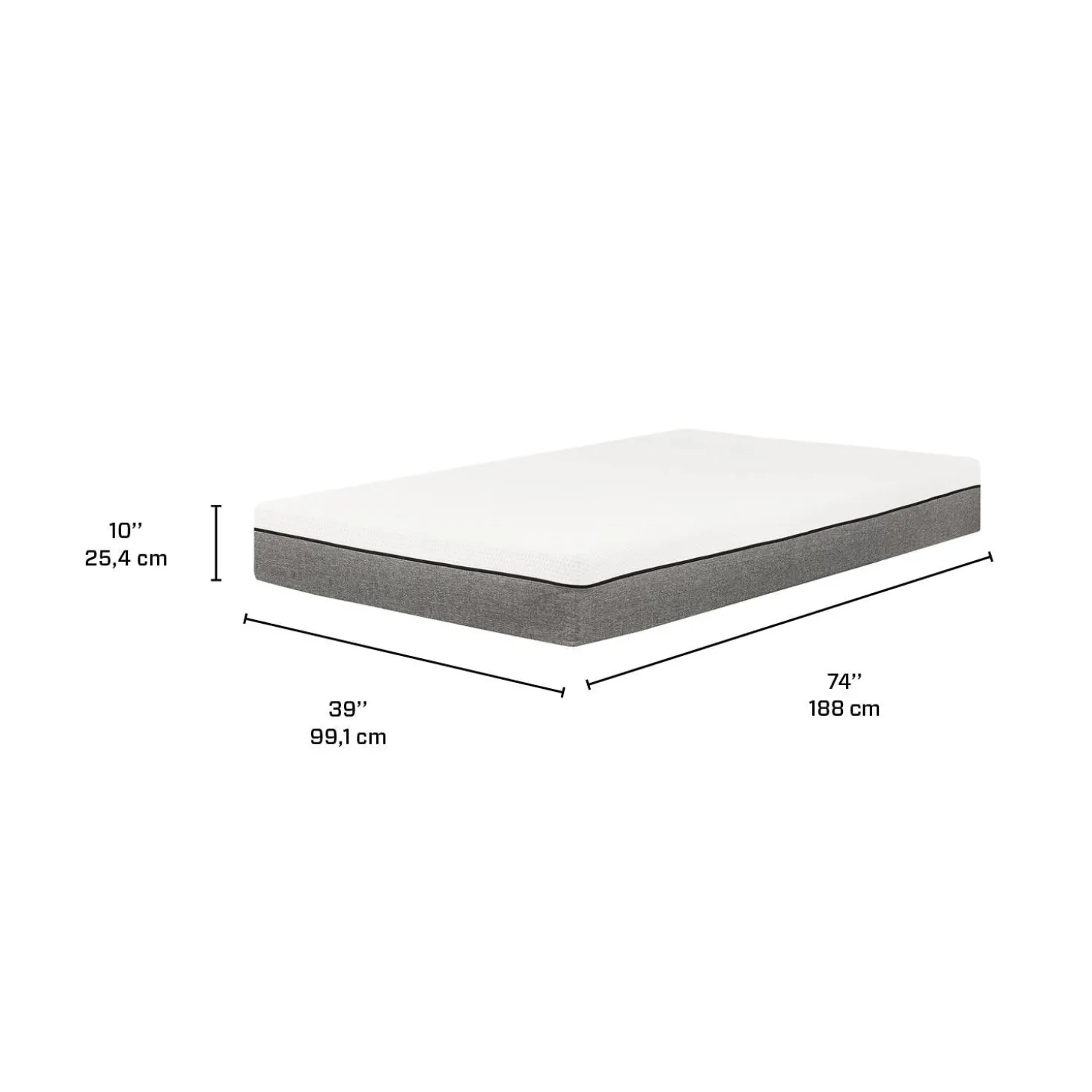 Matelas simple roulé semi-fermeen mousse - 39"