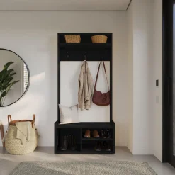 Meuble d'entrée avec rangement noir