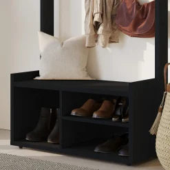 Meuble d'entrée avec rangement noir