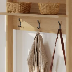 Meuble d'entrée avec rangement érable doré