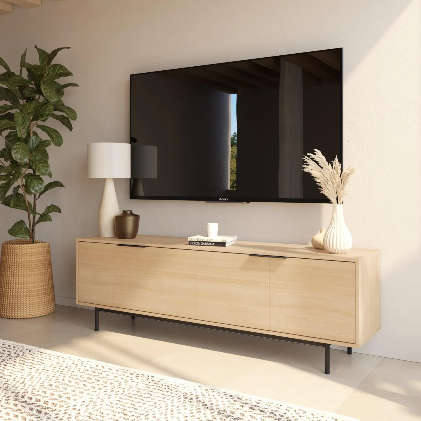 Meuble télé avec rangement 70" - Nexera