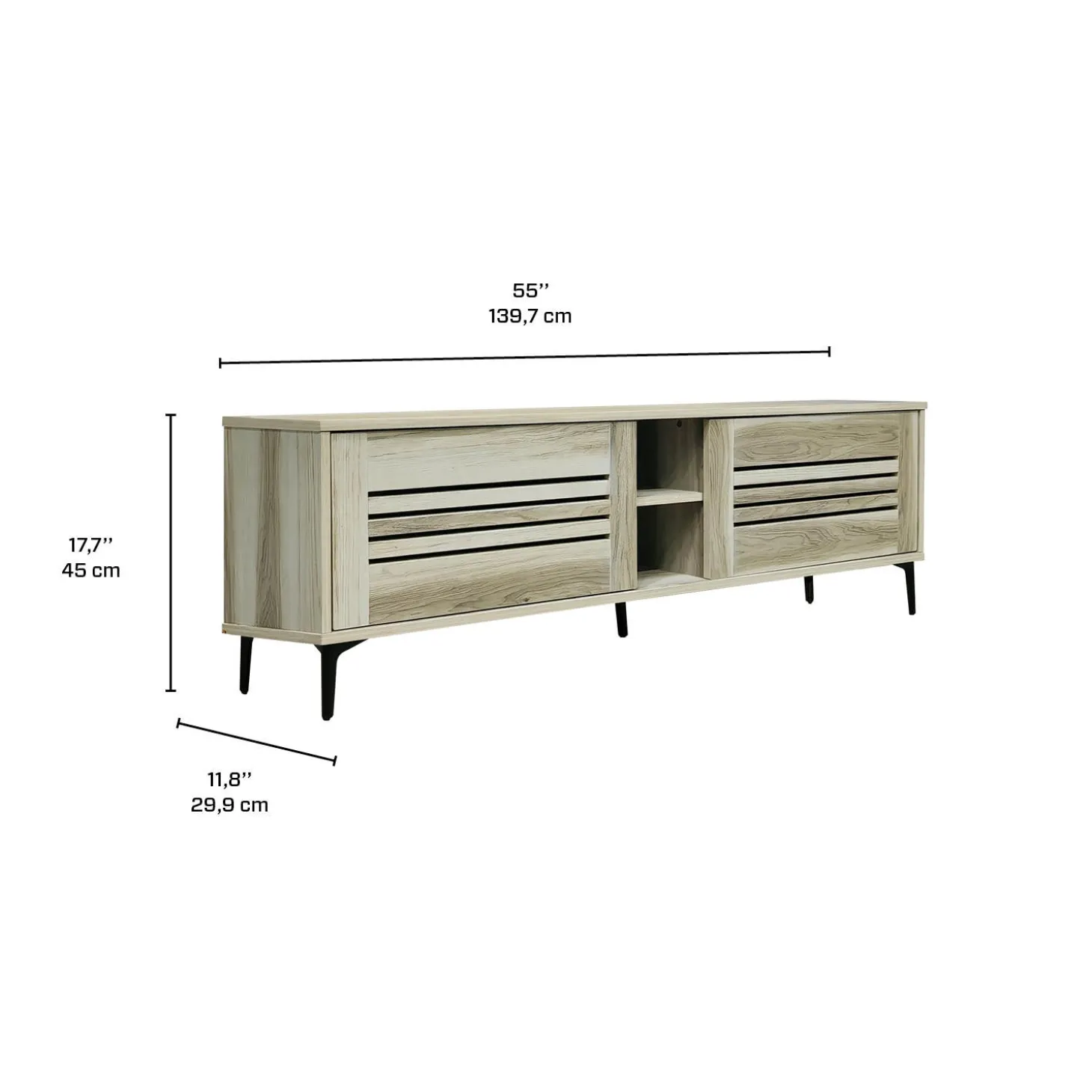 Meuble télé avec rangement - 55"