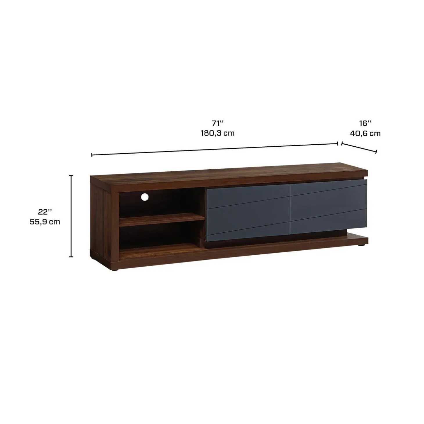 Meuble télé avec rangement - 71"