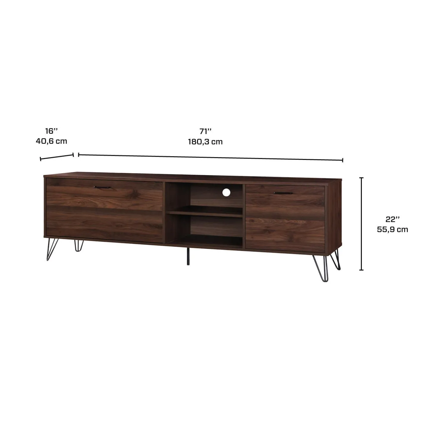 Meuble télé avec rangement - 71"