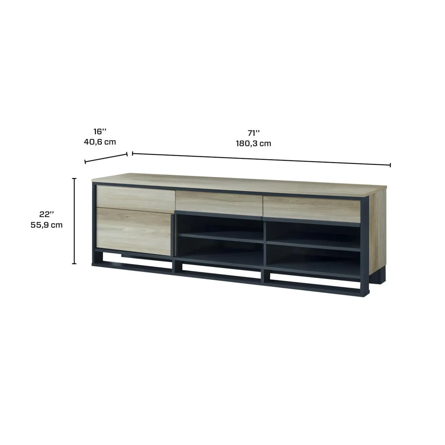 Meuble télé avec rangement - 71"