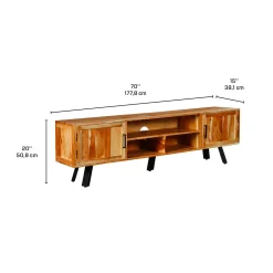 Meuble télé en bois massif - 70