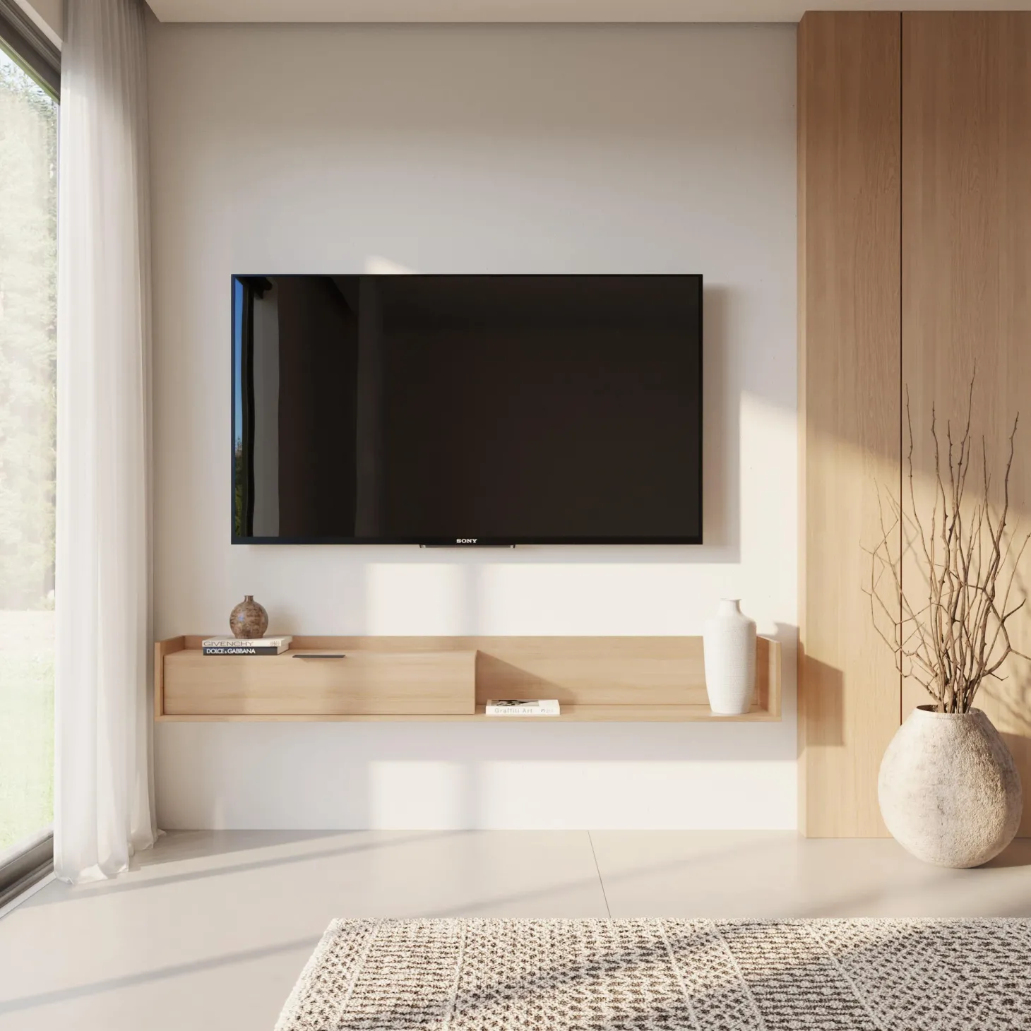 Meuble télé mural avec rangement72" - Nexera