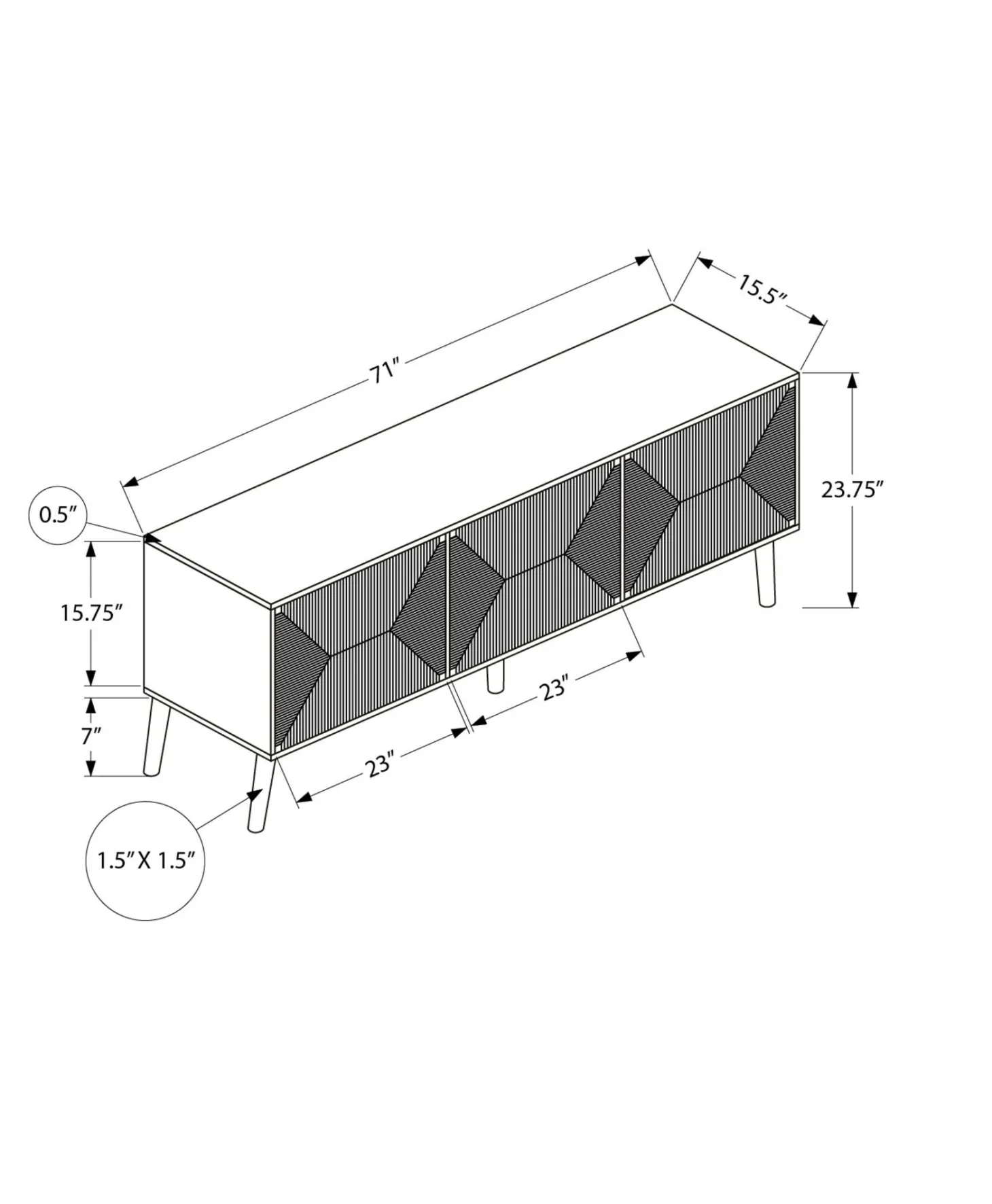Meuble TV 72" - Monarch