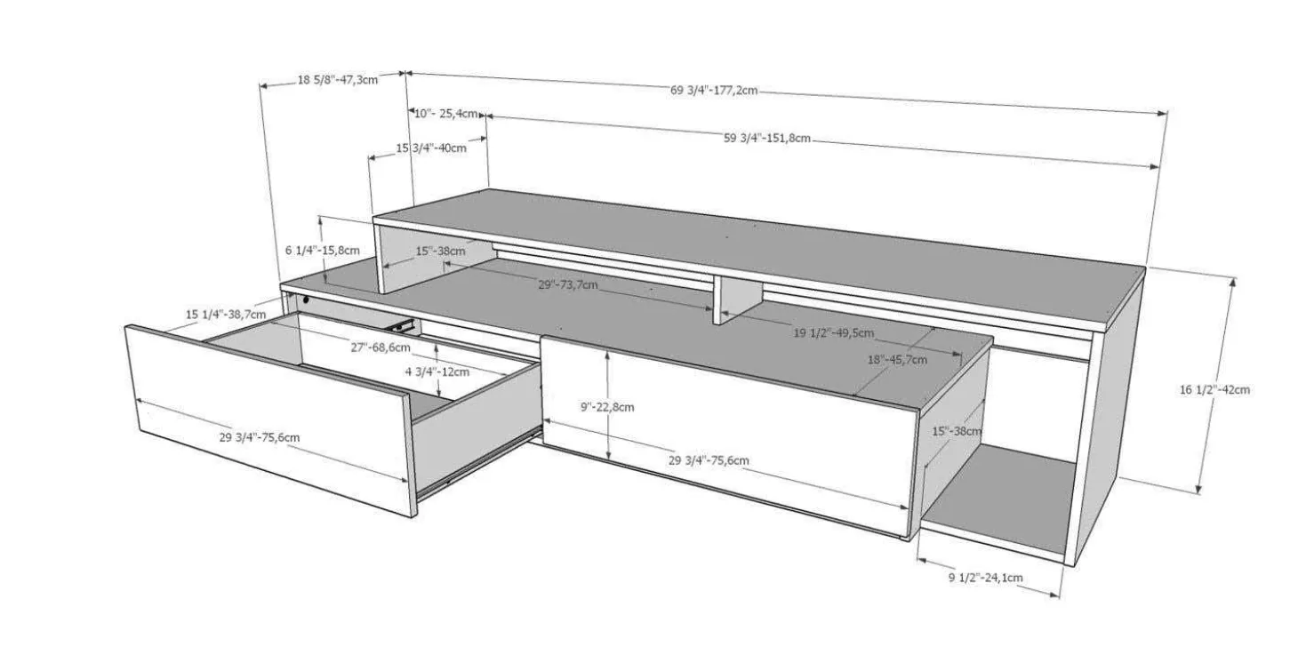 Meuble TV 72" - Nexera
