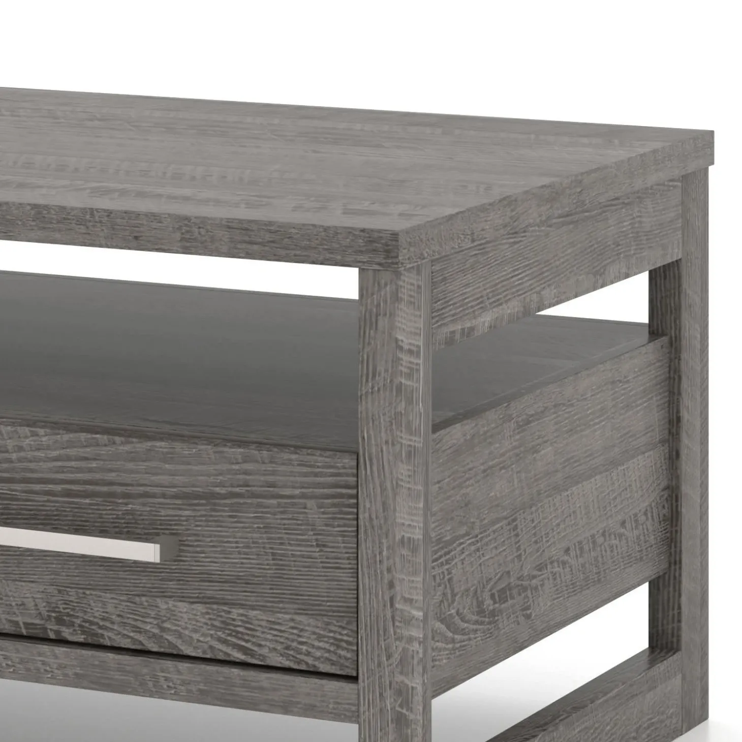 Meuble TV avec tiroirs 63" - gris