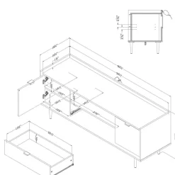 Meuble TV avec tiroirs 72
