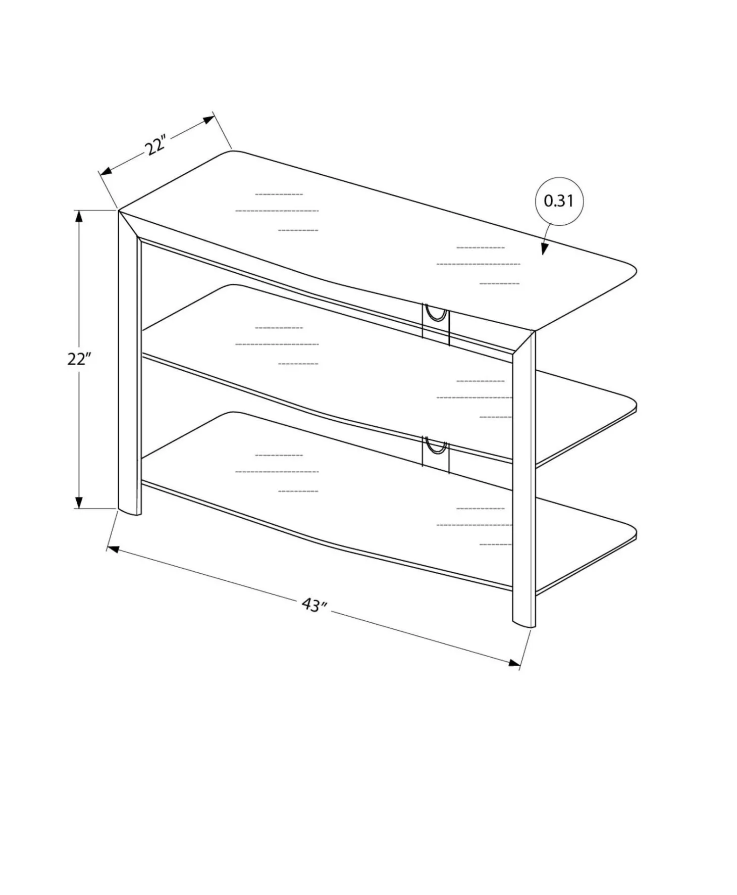 Meuble TV en verre 43" - Monarch