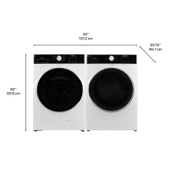 Midea Ensemble laveuse sécheuse, Blanc, Chargement frontal