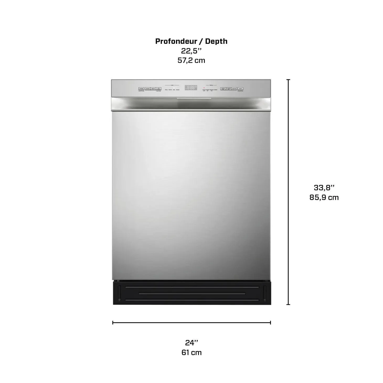 Midea Lave-vaisselle Encastré Acier inoxydable 24" 52dB - MDF24P2BST