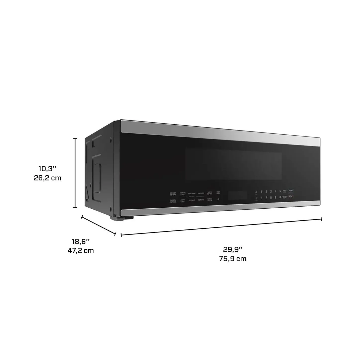 Midea Micro-ondes/Hotte, Inox, 29.88", 1000W, 400