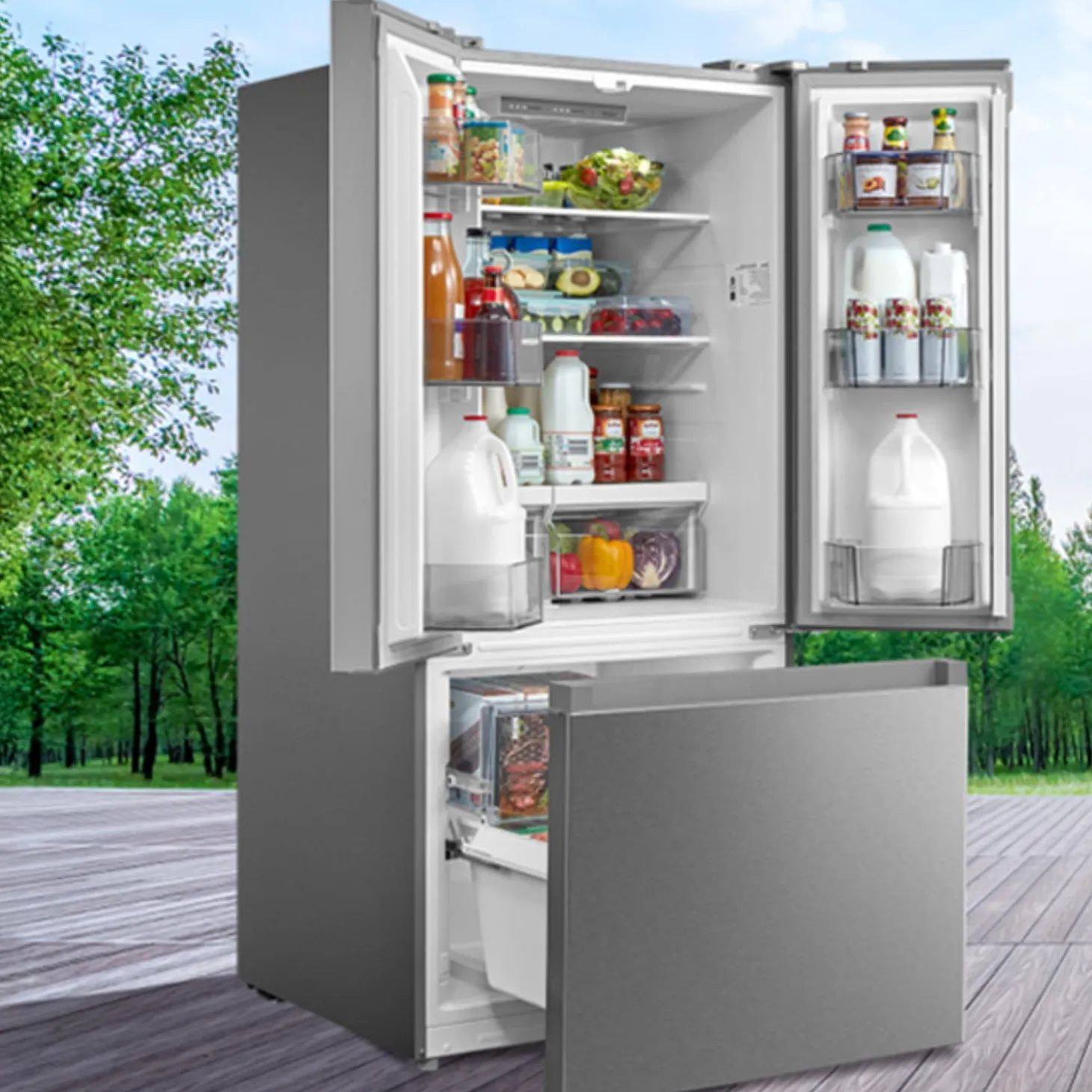 Midea Refrigerateur 18 pi3 30 po Inox Portes françaises - MRF18B4AST