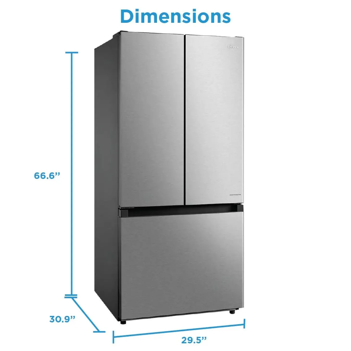 Midea Refrigerateur 18 pi3 30 po Inox Portes françaises - MRF18B4AST