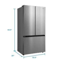 Midea Réfrigérateur 26,5 pi3 36 po Inox Portes françaises - MRF27I6BST
