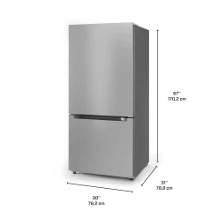 Midea Réfrigérateur 18,7 pi3 30 po Acier inoxydable Congélateur en bas - MRB19B7AST