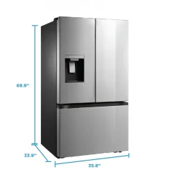 Midea Réfrigérateur 29,3 pi3 36 po Inox Portes françaises - MRF29D2AST