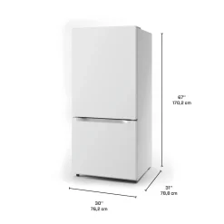 Midea Réfrigérateur 18,7 pi3 30 po Blanc Congélateur en bas - MRB19B7AWW