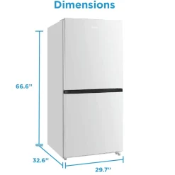 Midea Réfrigérateur/congélateur convertible 20 pi3 30 po Blanc Tout réfrigérateur - MRU21C7BWW