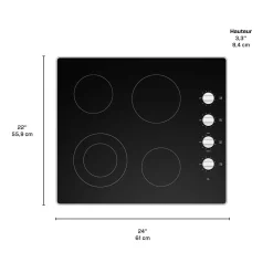 MOFFAT Table de cuisson Vitrocéramique Noir 24" Noir - MCP2024DXBB